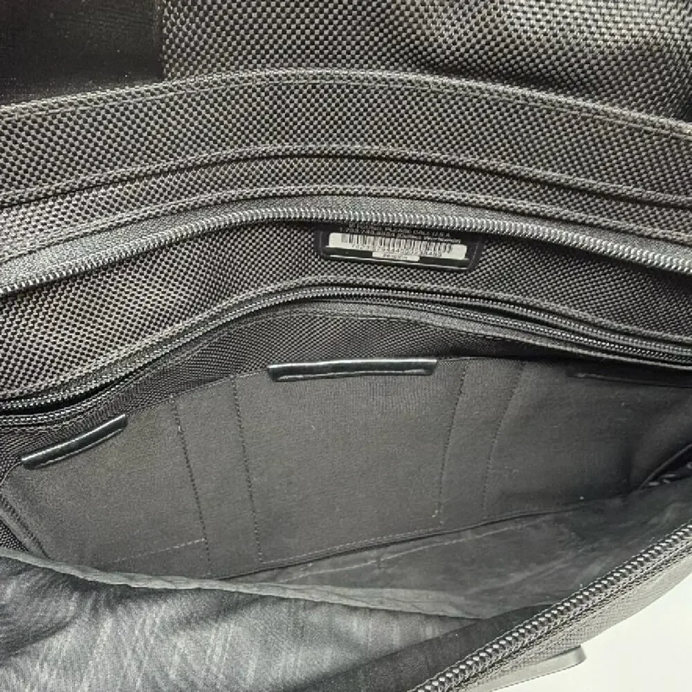 Tumi Alpha Expandable Organizer Black Ballistic Nylon Briefcase